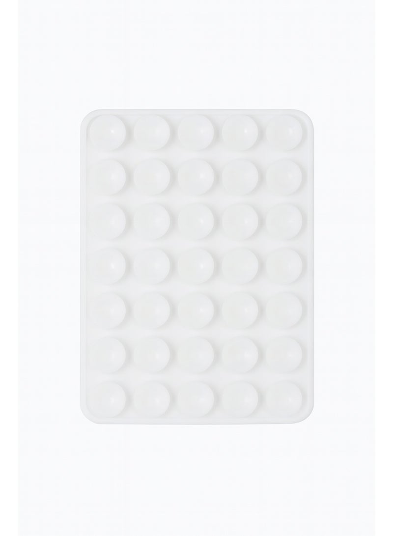 Silicone adhesive anti-slip phone case and holder with strong stability, suitable for makeup, live streaming, selfies, and videos. Color: White. - Image 3