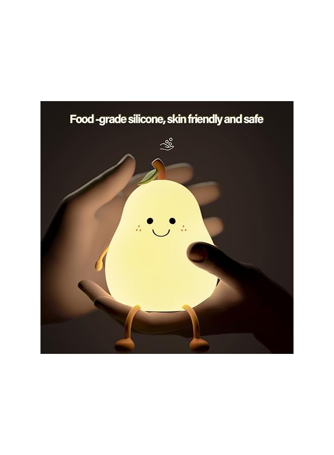 The Bros LED Cute Pear Night Light for Kids, USB Rechargeable, Room Decor for Teen Girls,Night Lamp for Bedroom Led - Image 4