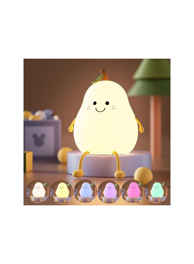 The Bros LED Cute Pear Night Light for Kids, USB Rechargeable, Room Decor for Teen Girls,Night Lamp for Bedroom Led - Image 2