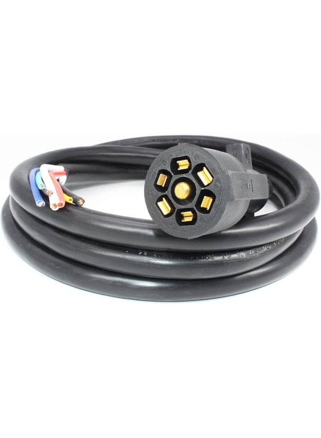 X-Haibei X-Haibei 8ft Foot 7 Way Trailer Cord Wire Harness Light Plug Connector RV Cable  - Image 1