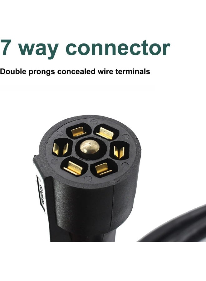 X-Haibei X-Haibei 8ft Foot 7 Way Trailer Cord Wire Harness Light Plug Connector RV Cable  - Image 3
