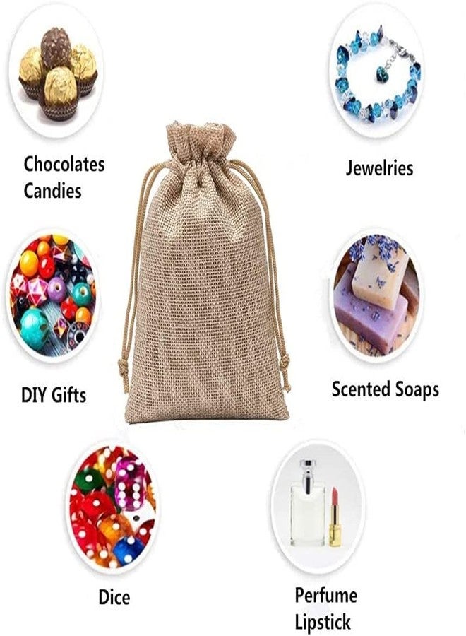 DELINGER 6x8 Inch Jute Drawstring Potli Bags – Reusable Gift Pouches for Weddings, Parties, Festivals, Travel & Storage – Durable, Handmade (Natural Jute Color Pack Of 20, 6x8 Inch) - Image 3