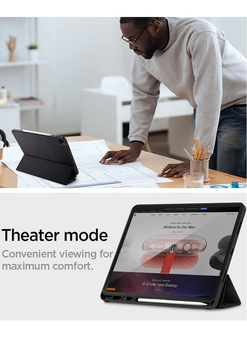 Spigen جراب Urban Fit لجهاز iPad Pro مقاس 12.9 بوصة M2 الجيل السادس (2022) / الجيل الخامس (2021) مع حامل قلم رصاص - أسود - Image 4