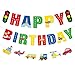 Faisichocalato Transportation Happy Birthday Banner Car Bus Train Plane Ship Helicopter Traffic Light Photo Props Garland for Kids Transportation Theme Birthday Party Decorations Baby Shower Supplies - Image 3