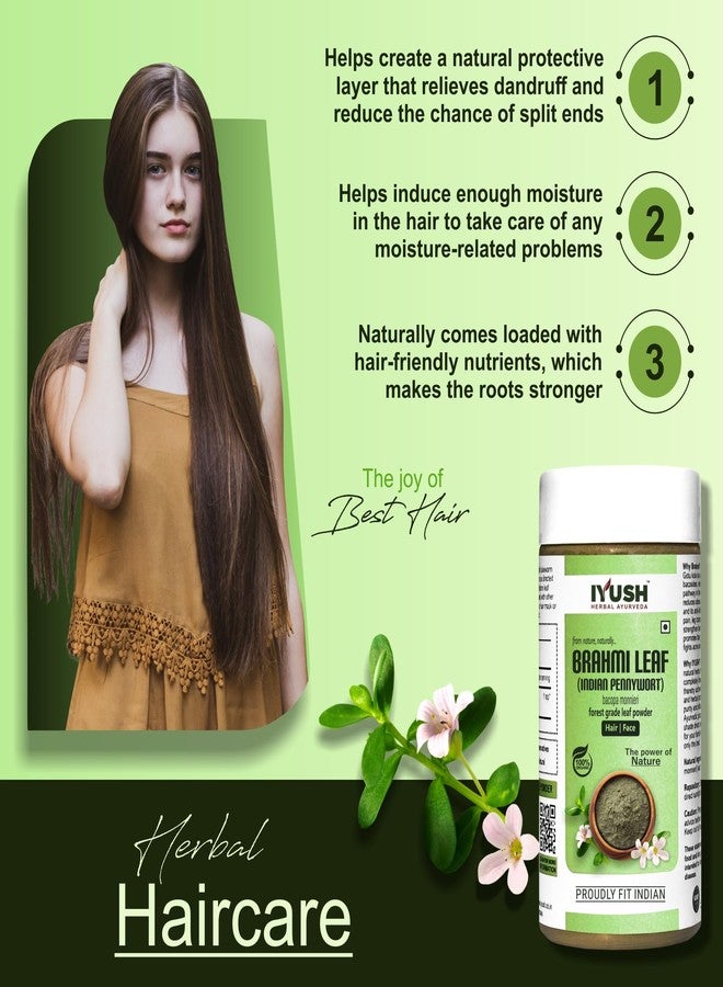 IYUSH Herbal Ayurveda Brahmi Powder - 100gm | Bacopa Monnieri Powder | Brahmi Powder for Hair Growth | Bramhi Organic Powder | Hair Volume Powder | Hair Volumizing Powder | - Image 3