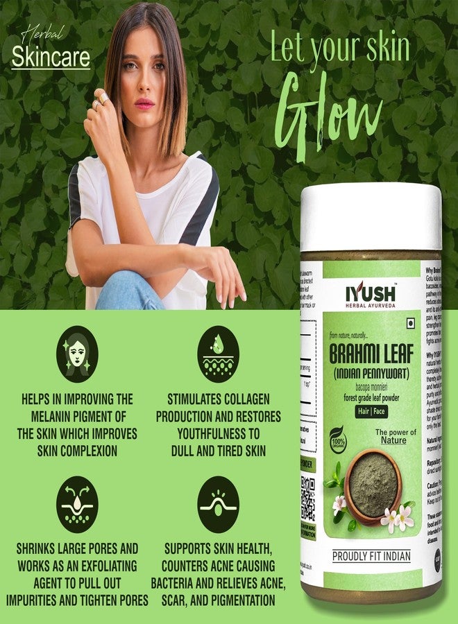 IYUSH Herbal Ayurveda Brahmi Powder - 100gm | Bacopa Monnieri Powder | Brahmi Powder for Hair Growth | Bramhi Organic Powder | Hair Volume Powder | Hair Volumizing Powder | - Image 2