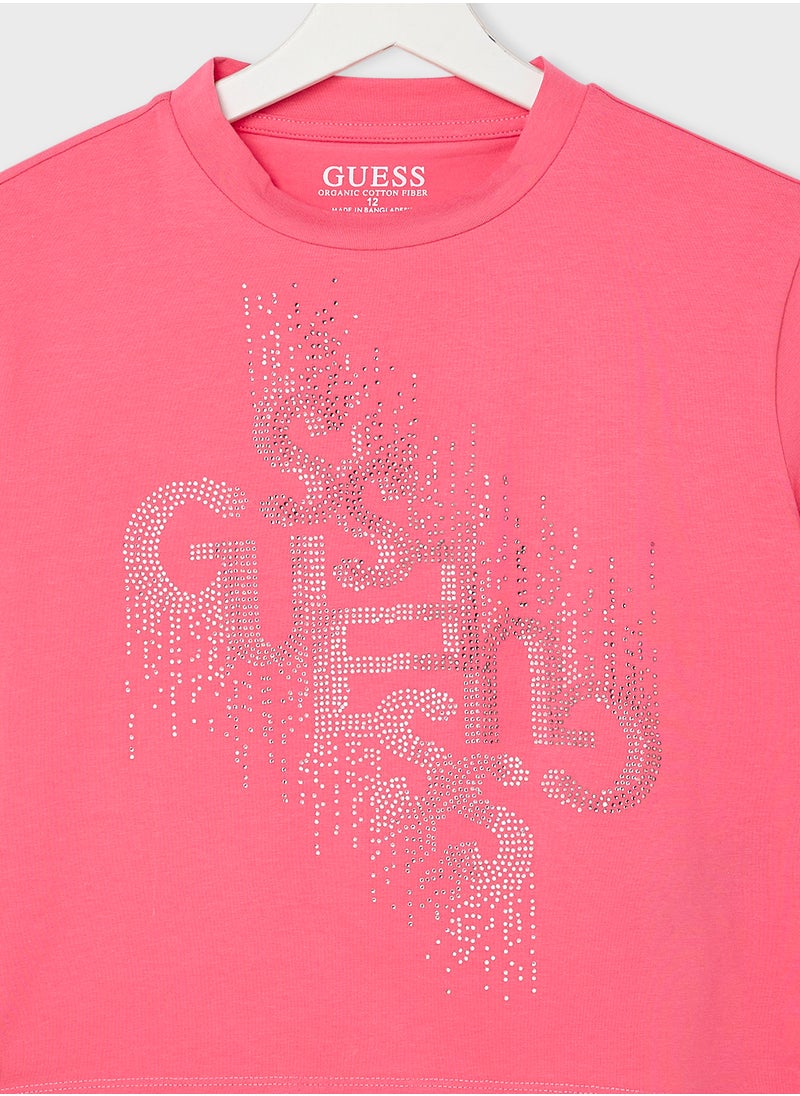 GUESS Kids Logo T-Shirt  - Image 3