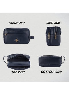 HAMMONDS FLYCATCHER HAMMONDS FLYCATCHER Toiletry Bag for Men and Women -Genuine Leather Travel Organizer with Multiple Compartments -Royal Blue Toiletry Shaving Kit for Men Organizer & Cosmetics Pouch for Women, 10.5 Cm  - Image 5