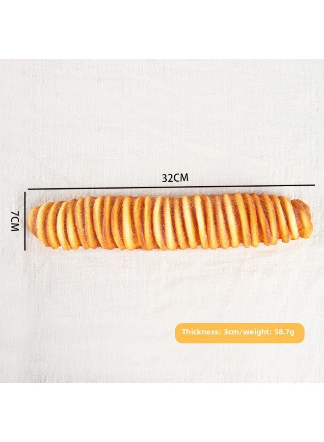 Strength Spot PU High Simulation Caterpillar Bread Film And Television Props Model Room Window Ornaments Simulation Bread-Color:32cm Caterpillar Bread-Dimensions:32cm*7cm  - Image 1