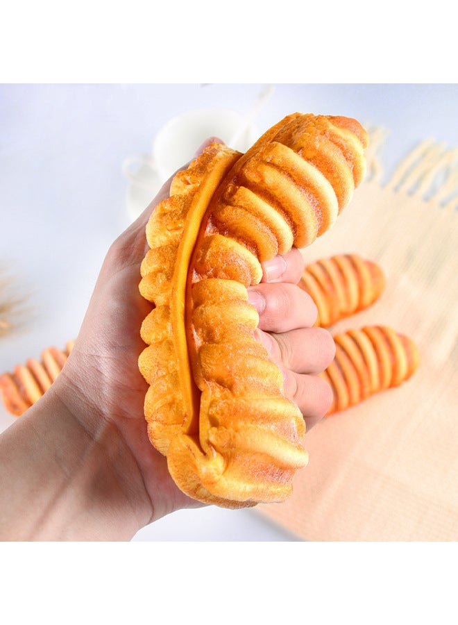 Strength Spot PU High Simulation Caterpillar Bread Film And Television Props Model Room Window Ornaments Simulation Bread-Color:32cm Caterpillar Bread-Dimensions:32cm*7cm  - Image 5