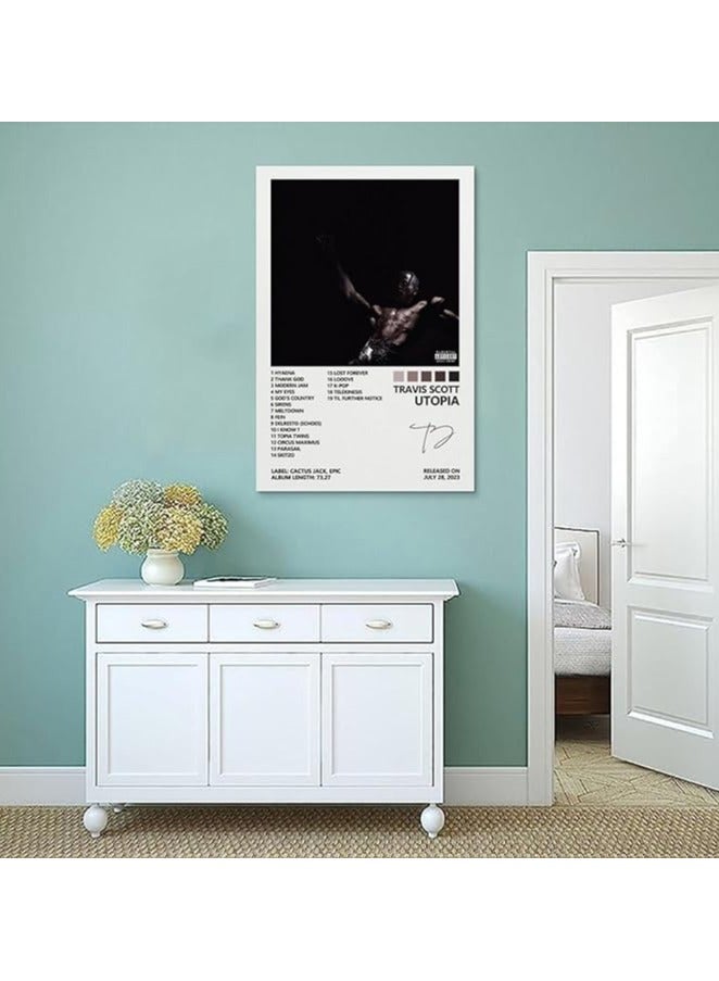 مؤسسة فكرة اليوم ترافيس ملصق سكوت يوتوبيا غلاف الألبوم ملصقات لغرفة النوم الجمالية قماش الفن جدار ديكور 12x18 بوصة (30x45 سم) - Image 4