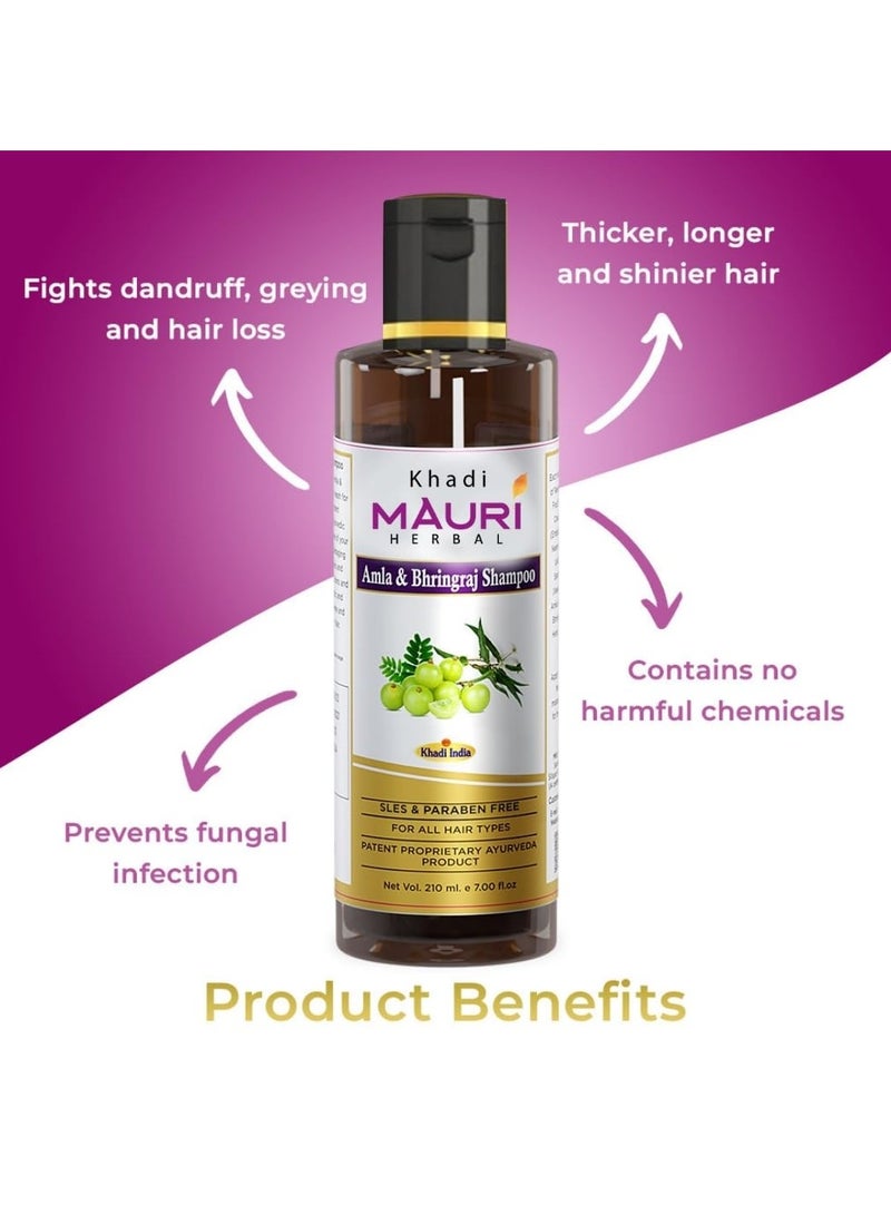 Khadi MAURI Amla Bhringraj Shampoo, Brown, 210 ml - Image 5