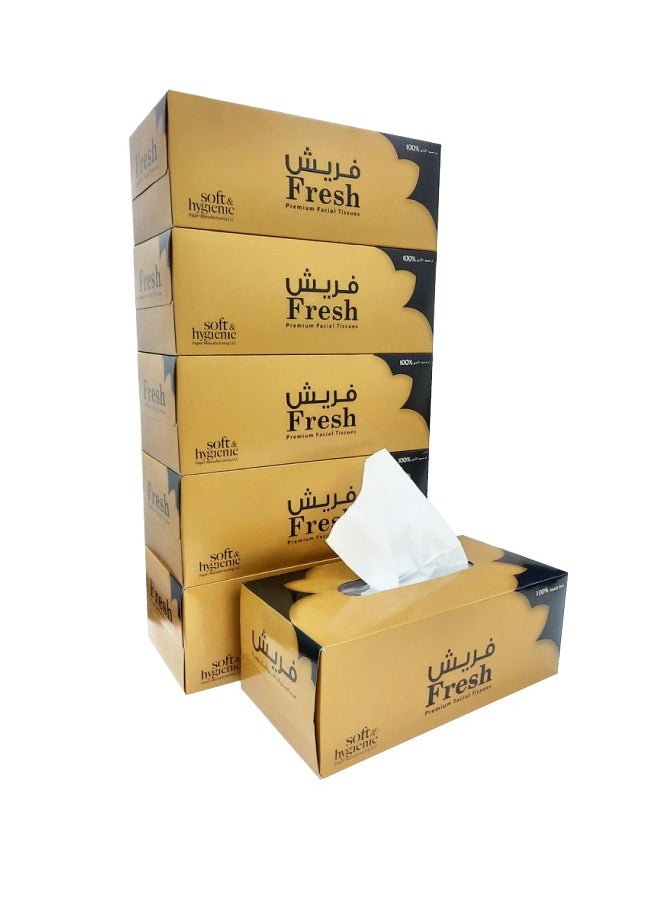 SNH Packing - Fresh Facial Tissue 200x2 Ply Sheets Premium Tissue, Ultra Soft, Comfort, Daily Care, White Tissue Pack Of 5. - Image 1