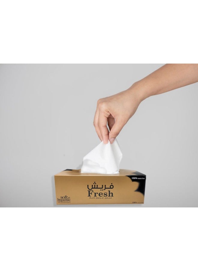 SNH Packing - Fresh Facial Tissue 200x2 Ply Sheets Premium Tissue, Ultra Soft, Comfort, Daily Care, White Tissue Pack Of 5. - Image 1