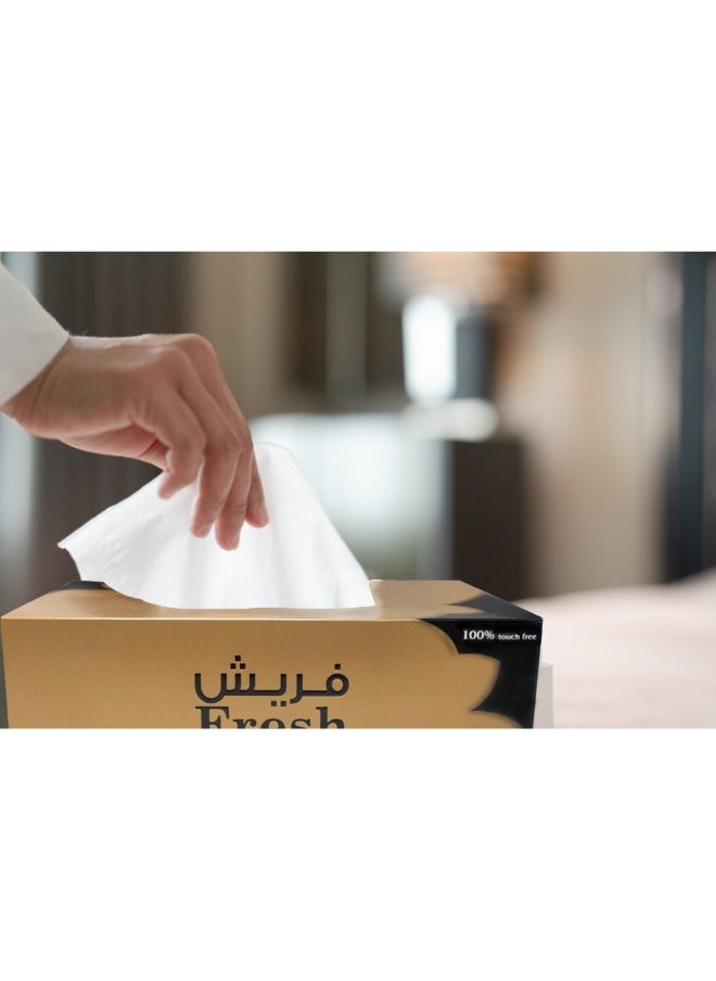 SNH Packing - Fresh Facial Tissue 200x2 Ply Sheets Premium Tissue, Ultra Soft, Comfort, Daily Care, White Tissue Pack Of 5. - Image 1