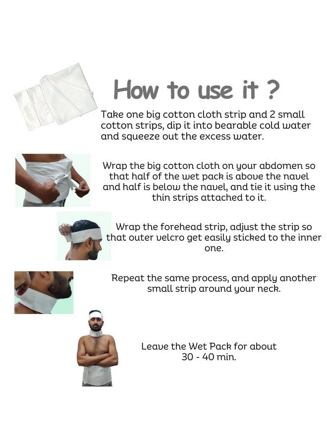 SONEEV MART SONEEV MART Wet Pack | Satvic Lifestyle | Cotton Patti | Body Detox | Place on Head, Neck, Abdomen | Pain relief | Cloth bag & Manual Included | Pack of 1  - Image 5