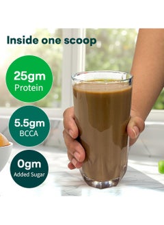 OZiva Bioactive Plant Protein (Chocolate) | 25g Protein,5.5 BCAA| Pea Isolate| Plant based Protein Powder for Women & Men | Essential Amino Acids| Vegan Protein supplement, Clean, Sugar free, 500g  - Image 3