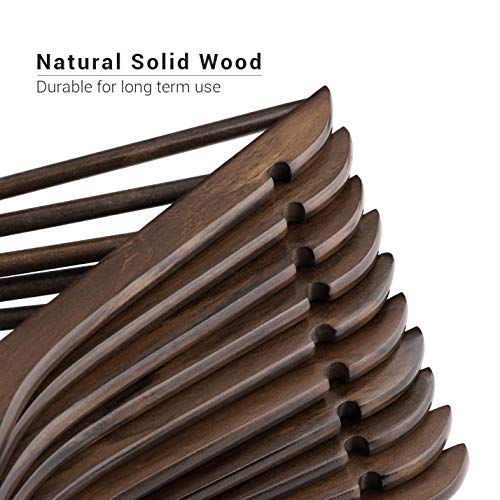 ZEPOLI Wooden Hanger for Clothes Hanging Wardrobe | Water Resistant and Moist Free | Non-Slip Bar and Precisely Cut Notches, 360 Degree Swivel Chrome Hook (50) - Image 5