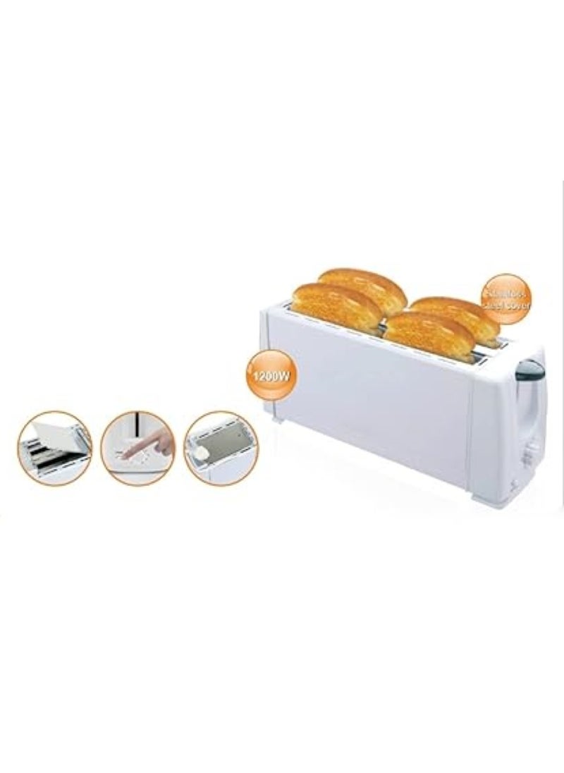 RAF - RAF 4 Slice Bread Toaster, Automatic Pop-Up, Wide Bread Slots & Variable Browning Shade Controls Mid Cycle Cancel Function Hinged Crumb Tray - Image 1