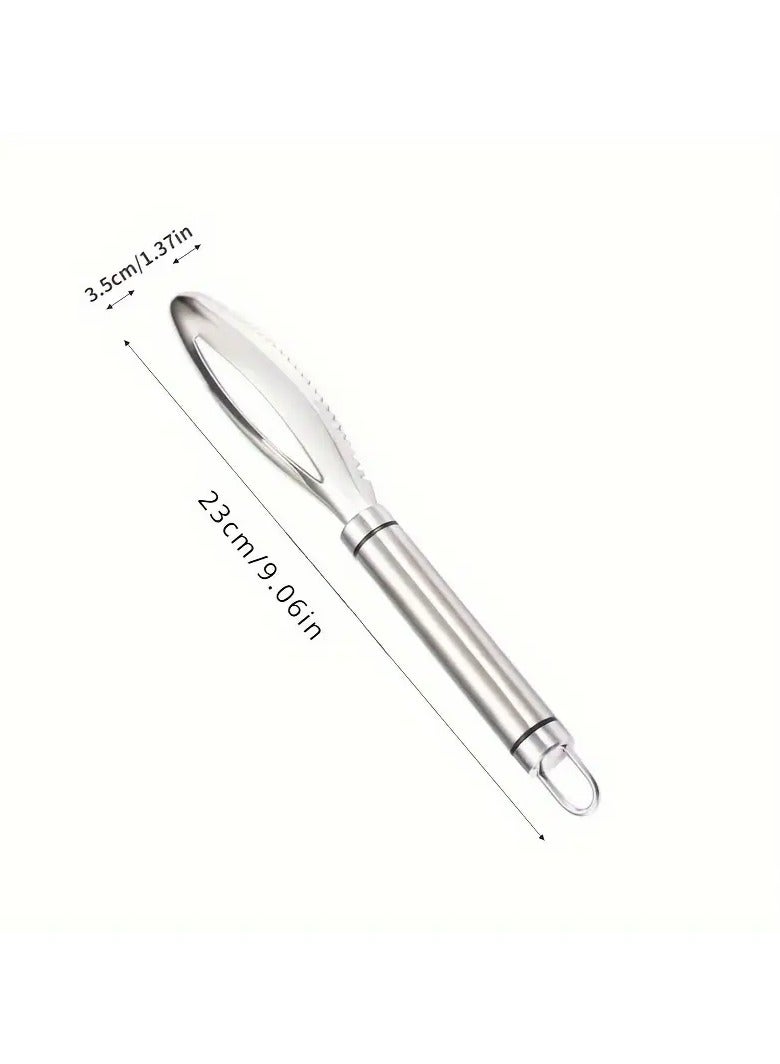 3-in-1 Stainless Steel Fish Scaler & Seafood Prep Tool - Includes Scale Remover, Gill Cutter, and Garlic Grinder - Durable Kitchen Gadget, Fish Scale Scraper  - Image 2