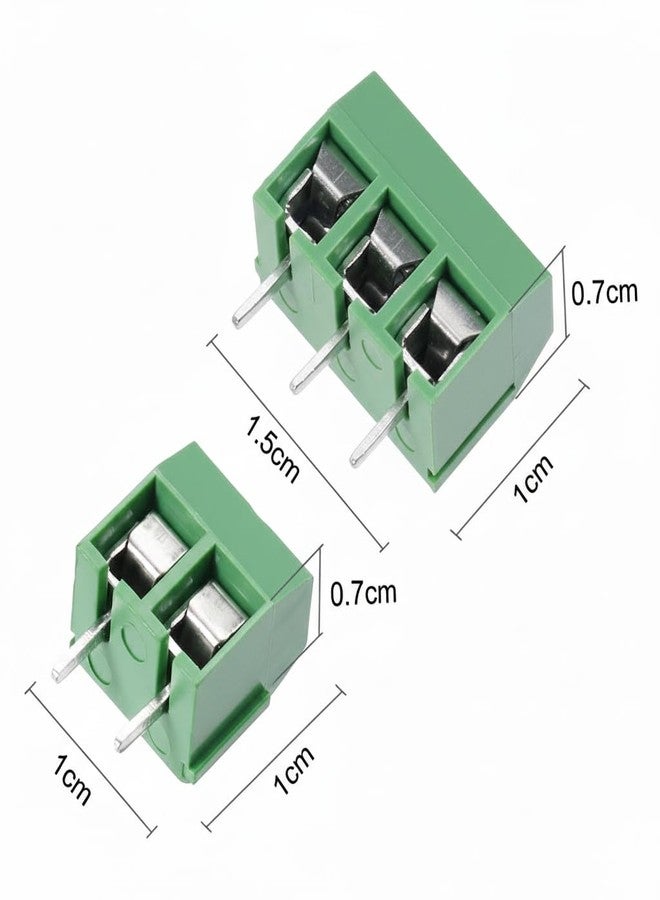 Universal Hub Combo of 2 pin & 3 Pin PBT PCB Mount Screw Terminal 5mm pitch Block Connectors Green 5 Each - Image 4