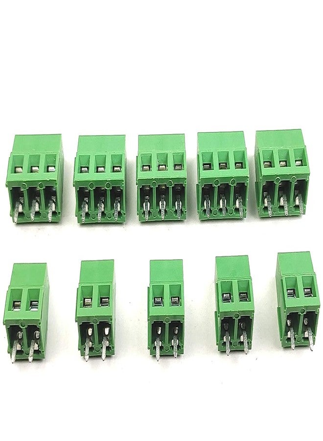 Universal Hub Combo of 2 pin & 3 Pin PBT PCB Mount Screw Terminal 5mm pitch Block Connectors Green 5 Each - Image 5