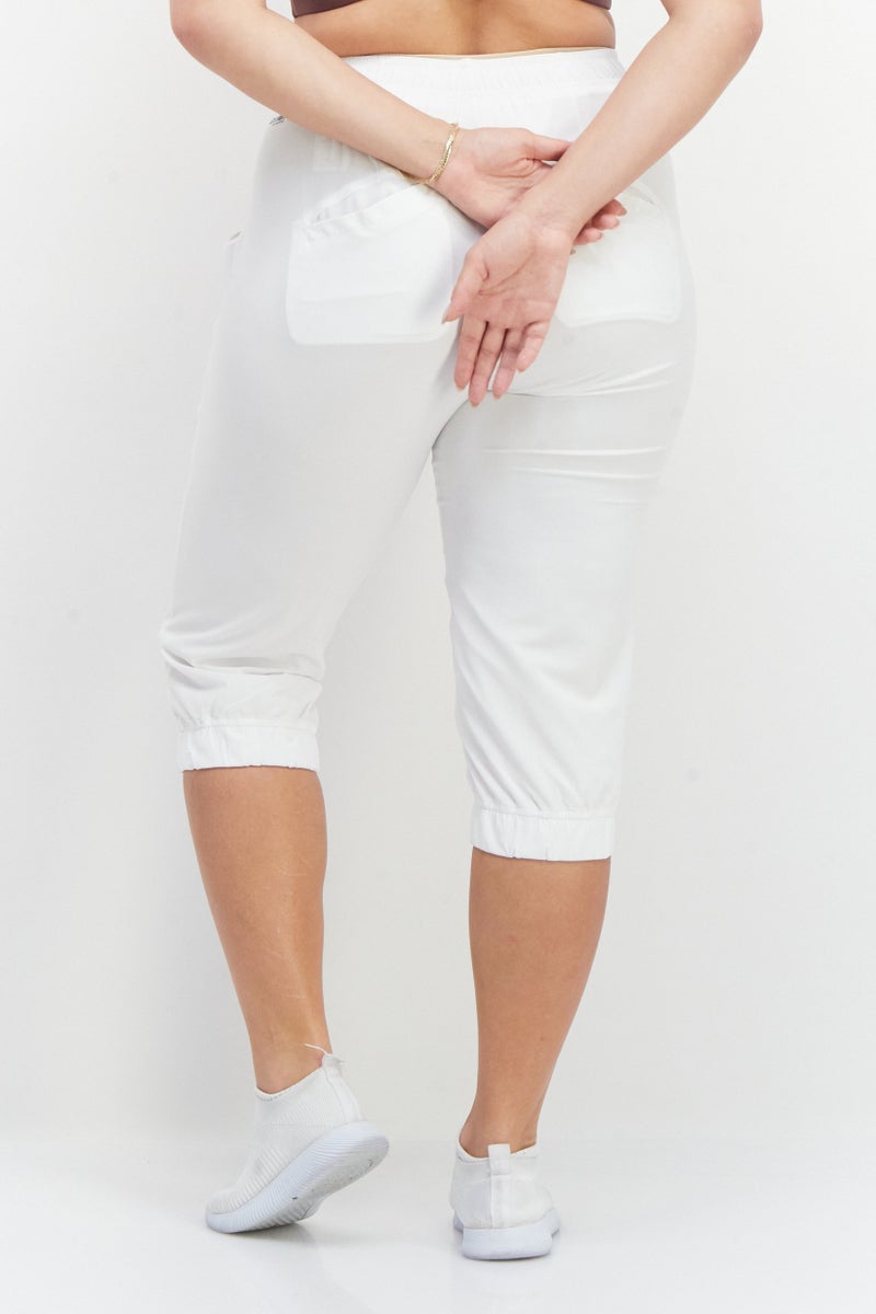 asics Women Sportswear Fit Training Capri Shorts, White - Image 3