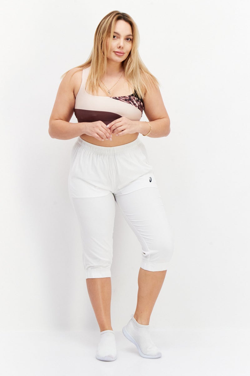 asics Women Sportswear Fit Training Capri Shorts, White - Image 4