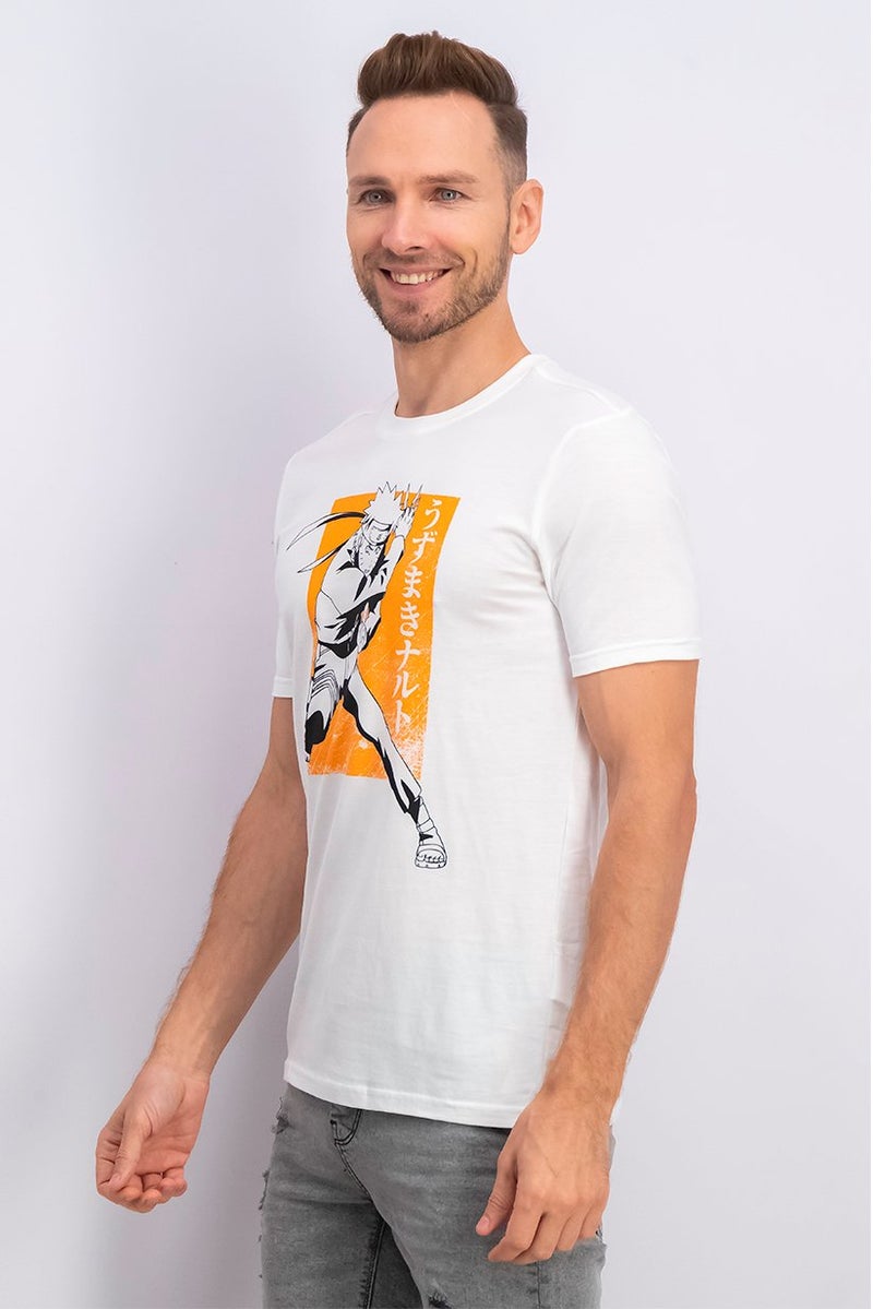 DIFUZED Men Crew Neck Short Sleeve Graphic T-shirt, White Combo - Image 3