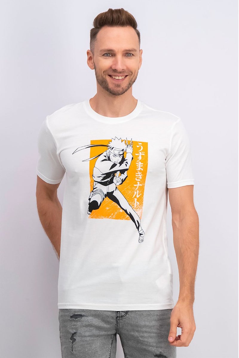 DIFUZED Men Crew Neck Short Sleeve Graphic T-shirt, White Combo - Image 1