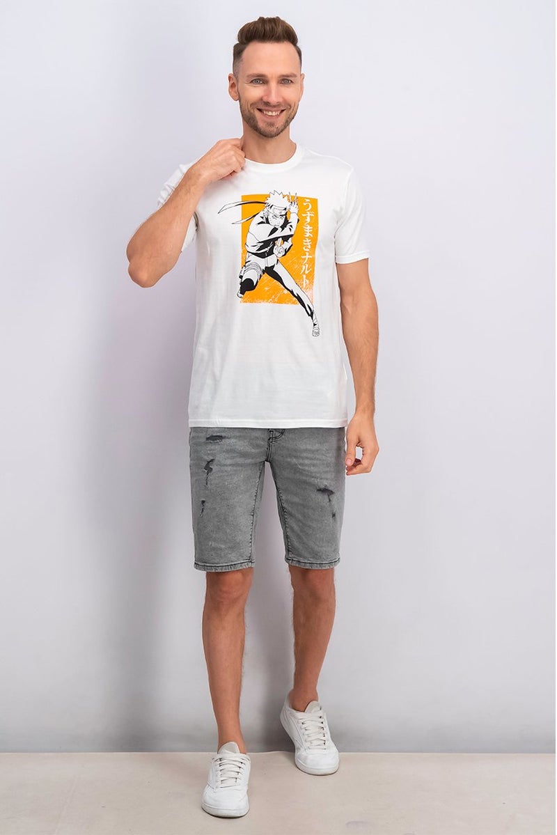 DIFUZED Men Crew Neck Short Sleeve Graphic T-shirt, White Combo - Image 4