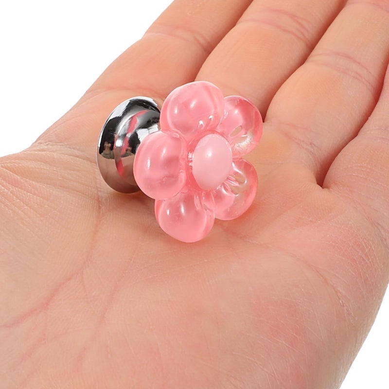 Flower Shaped Toilet Flush Button Replacement Rose Red Color 2 Pieces Set - Image 5