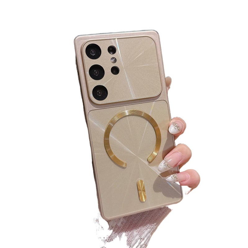 غطاء MagSafe بAcrylic باللون ذهبي مغناطيسي من الأكريليك لـ Samsung S26 Ultra / Samsung S26 مع مغناطيس قوي وحماية من السقوط مع مقاوم للصدمات مع مقاوم للخدش - Image 1