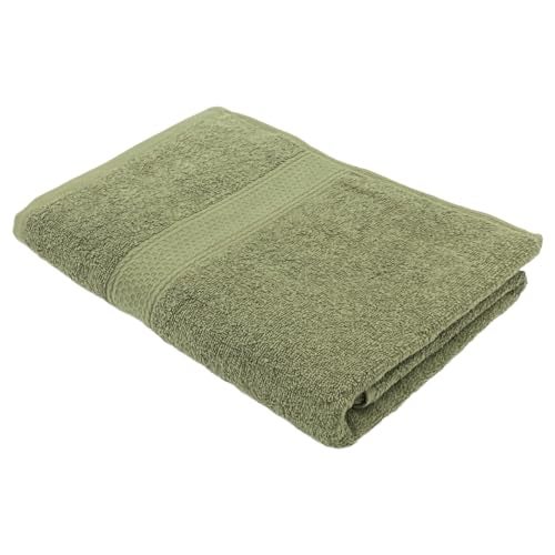 PatPug 100% Indian Ultra Soft Cotton 380 GSM Highly Absorbent, Fade Resistant Large Bath Towel (Olive Green) - Image 1