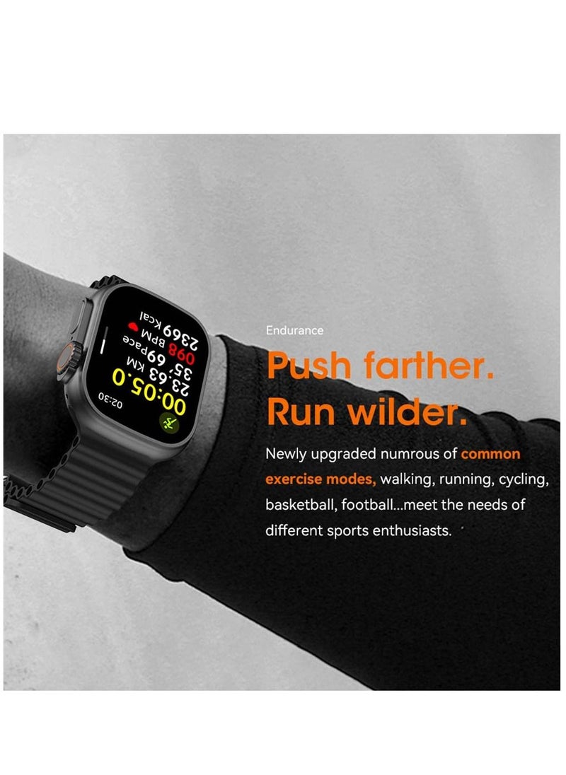 Brave Ultra Smart Watch 2.1" Screen Bluetooth Call Music Heart Rate IP67 Waterproof, Voice assistant, NFC access control, ECG, Blood pressure, Blood oxygen, 49mm Android and iOS Compatible  - Image 5