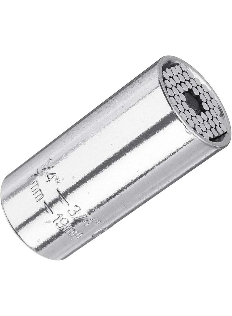 GGOOT DIY & Tools/Hardware 7-19mm Universal Socket Ratchet Universal Socket Set with Wrench Power Drill Adapter 1/4 Inch Hex Shank - Image 2