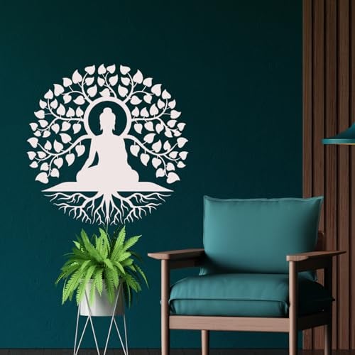 ARandNJ Paintings for Wall Stencils (Size:- 24X22 Inch) “Face Buddha Ji” DIY Reusable Painting Design Suitable for Bedroom, Drawing Room, Living Room Wall Stencils (Pack of 1) - Image 1