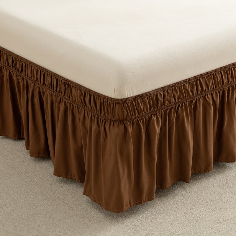 Drop 15Inch Supply Solid Color Export Solid Color Elastic Bed Skirt Elastic Ruffles - Image 1