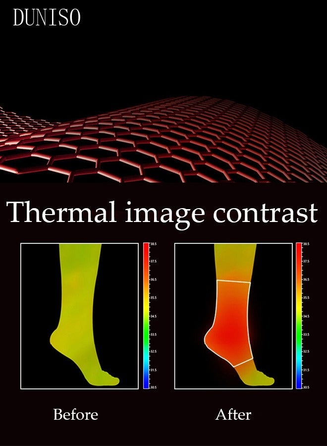 DUNISO 2 PCS Heating Ankle Brace Compression Ankle Sleeves Set for Pain Relief Ankle Support Stabilizer for Achilles Tendonitis, Plantar Fasciitis, Joint Pain, Swelling, Arthritis, Sport - Image 4