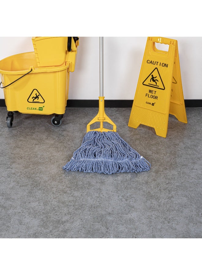 Restaurantware RW Clean 24 Ounce Replacement Mop Head, 1 Heavy-Duty String Mop Head - Mop Handle Sold Separately, Loop End, Blue Poly-Cotton Blend Wet Mop Head, Refill, For Home or Commercial Use - Image 3