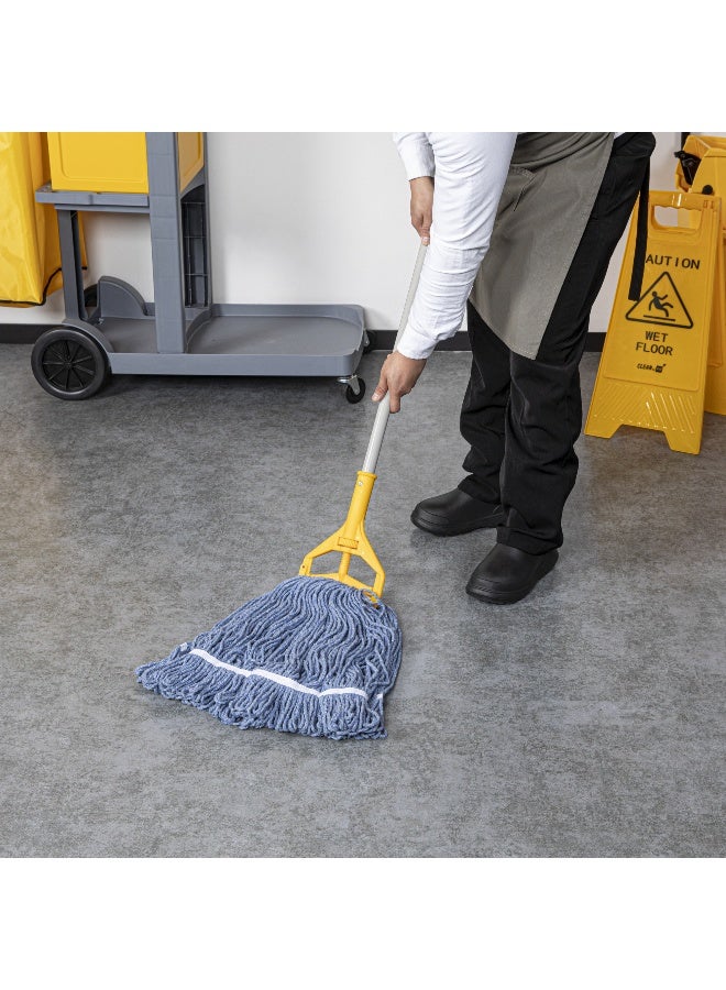 Restaurantware RW Clean 24 Ounce Replacement Mop Head, 1 Heavy-Duty String Mop Head - Mop Handle Sold Separately, Loop End, Blue Poly-Cotton Blend Wet Mop Head, Refill, For Home or Commercial Use - Image 5