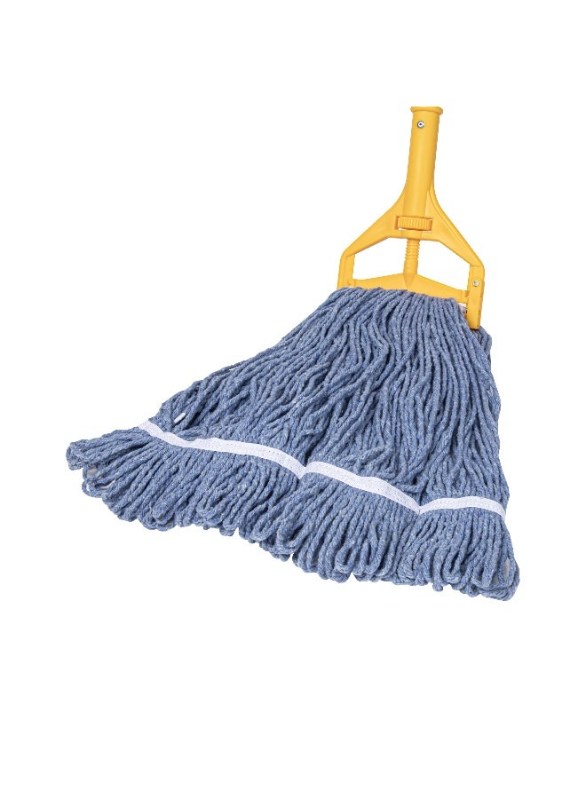 Restaurantware RW Clean 24 Ounce Replacement Mop Head, 1 Heavy-Duty String Mop Head - Mop Handle Sold Separately, Loop End, Blue Poly-Cotton Blend Wet Mop Head, Refill, For Home or Commercial Use - Image 1