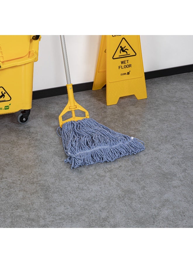 Restaurantware RW Clean 24 Ounce Replacement Mop Head, 1 Heavy-Duty String Mop Head - Mop Handle Sold Separately, Loop End, Blue Poly-Cotton Blend Wet Mop Head, Refill, For Home or Commercial Use - Image 4