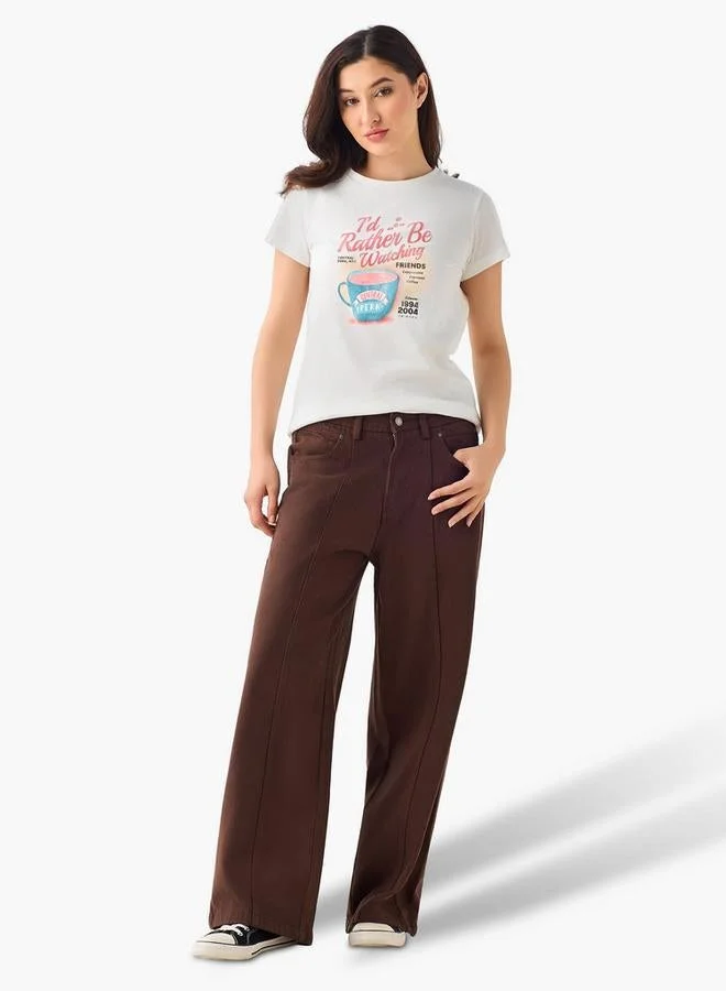 SP Characters Cotton T-shirt with Graphic Print