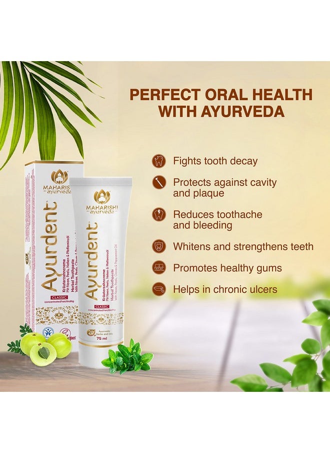 Maharishi Ayurveda - Ayurdent Classic Ayurvedic Herbal Toothpaste All Natural ; Sls & Fluoride Free Antioxidant & Anti Bacterial Benefits ;Whitens & Strengthens Teeth ; Helps Fight Plaquetartar;75Ml - Image 1