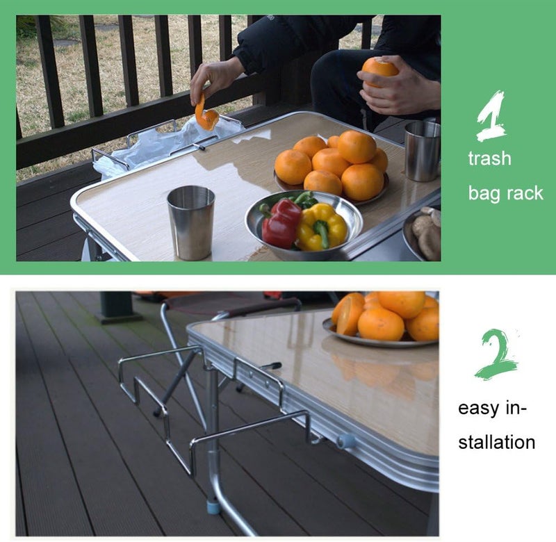klarako Trash Bag Rack, Outdoor Trash Can Bracket Dustbin Cage Garbage Plastic Bag Holder Table Rack for BBQ Camping Picnic, 13.6 X 10.2 X 1.8inch - Image 4