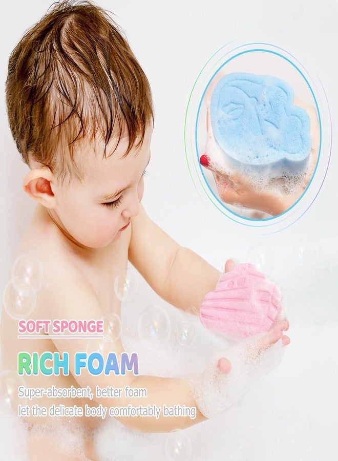 DANCELF Baby Bath Sponge, Natural Cute Shapes Soft Shower Sponges for Bathing, Bathtub Foam for Infants and Toddler, 3pcs : Blue Whale, Pink Ship, Green Dinosaur - Image 4