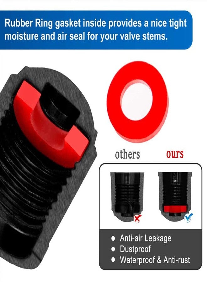 SYSDTTD Tire Valve Caps has a Sealing Ring Tire Valve Stem Caps for Bike,Bicycle,Car,Motorbike 15pcs Black - Image 2