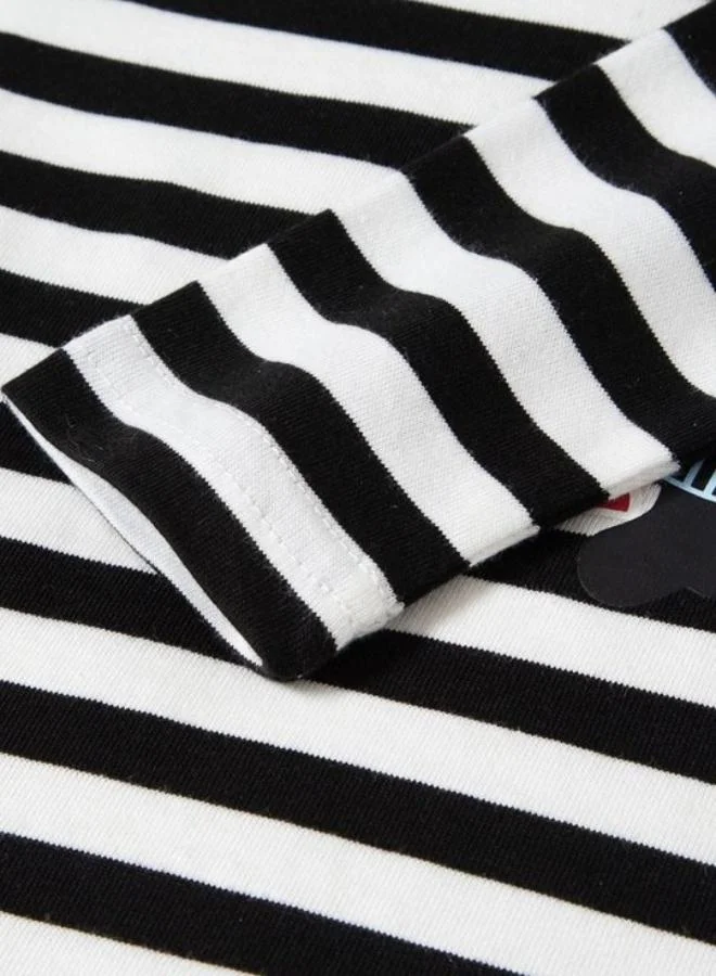 YUNIQEE White Printed Long Sleeve Crew Neck T-Shirt