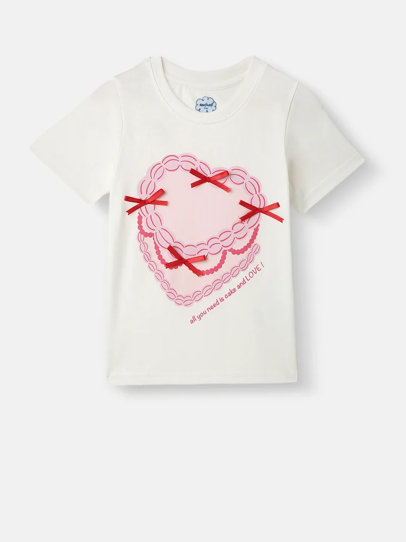 نوتيناتي تيشيرت بناتي مطبوع رقميًا بنصف كم